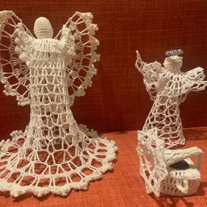 Vintage lace holiday angel decorations